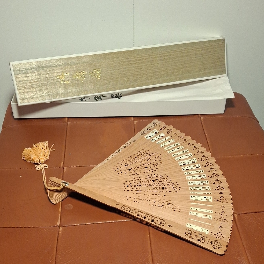 Elegant Wooden Hand Fan with Tassel